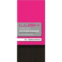 18" Clip In Human Hair 2 Piece Streaks #2 Darkest Brown 18" Clip In Human Hair 2 Piece Streaks #2 Darkest Brown
